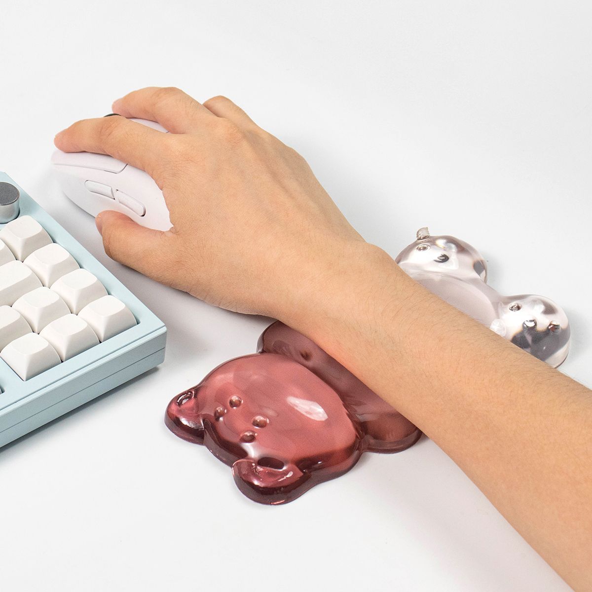 Gaming Keyboard No Number Pad - 귀여운 곰 모양 손목 받침대 투명