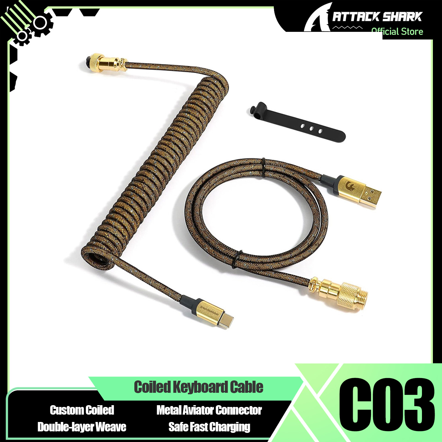 Coiled Usb Cable - ATTACK SHARK * MAMBASNAKE C03 게이밍