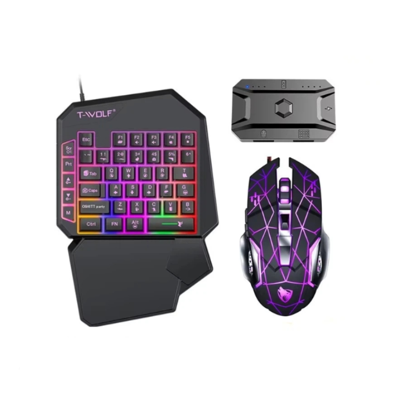 Gaming Keyboard And Mouse For Xbox - T-Wolf Tf950 5 in 1 한손