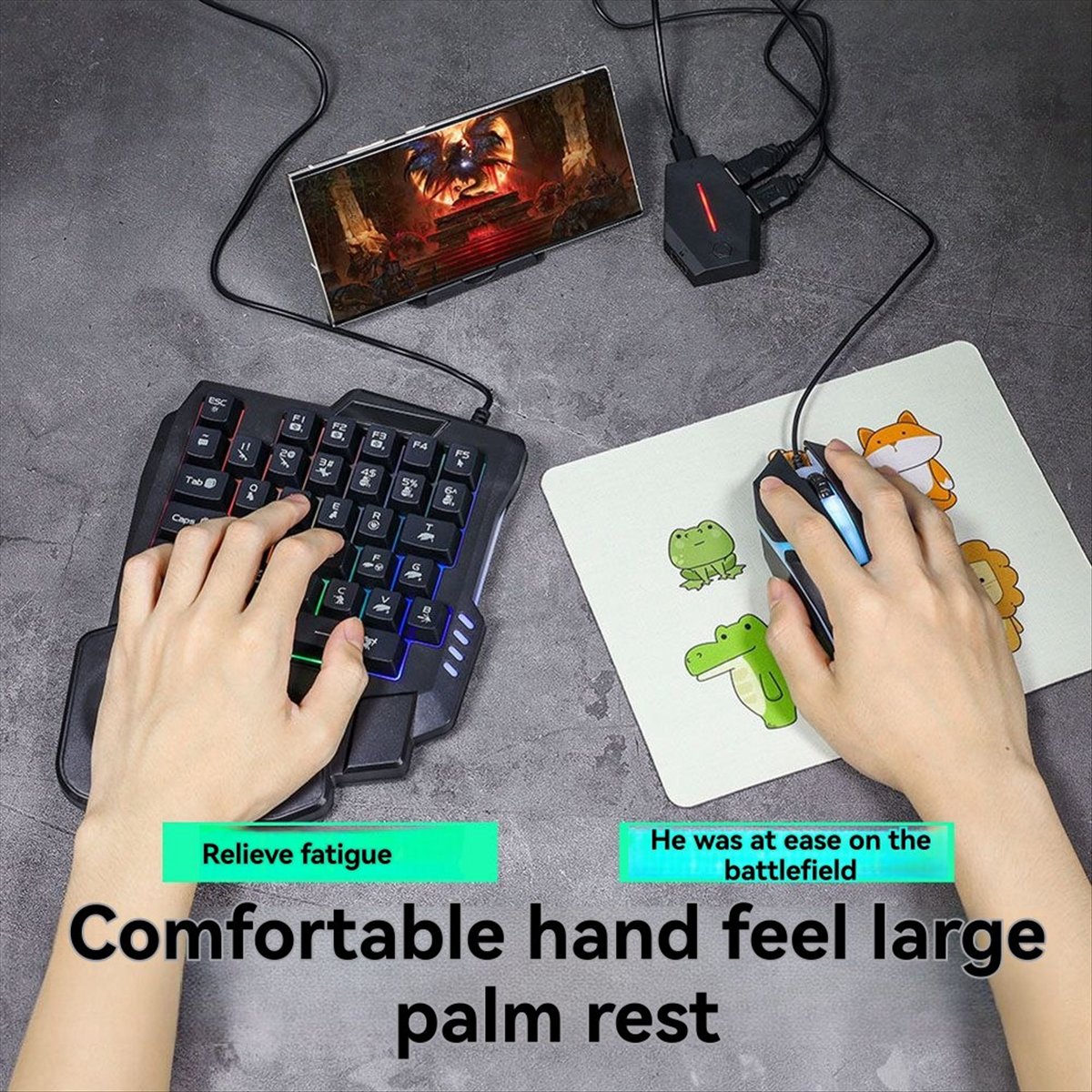 Gaming Keyboard 1 Hand - 굿프라이스 35키 인체공학적 RGB 게이밍 키보드+키보드