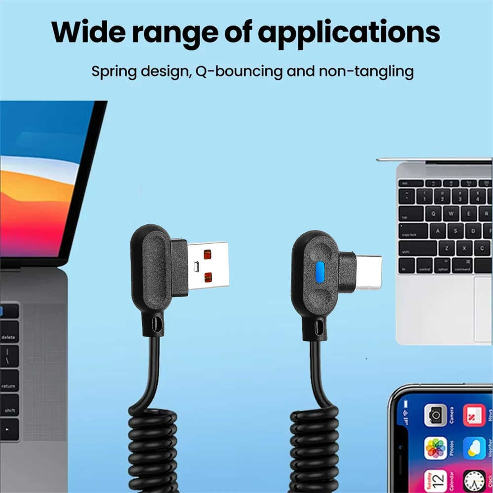 90 °   앵글 엘보 USB 타입-C 고속 충전 스프 - Coiled Usb Cable 리뷰 및 가격
