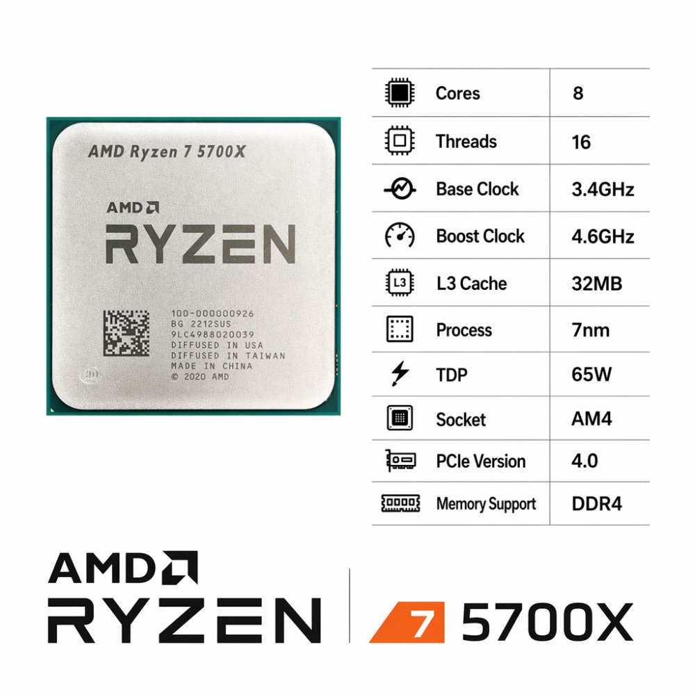 7NM AMD Ryzen 7 5700X AM4 CPU  - Amd Cpu Ryzen 7 리뷰 및 가격