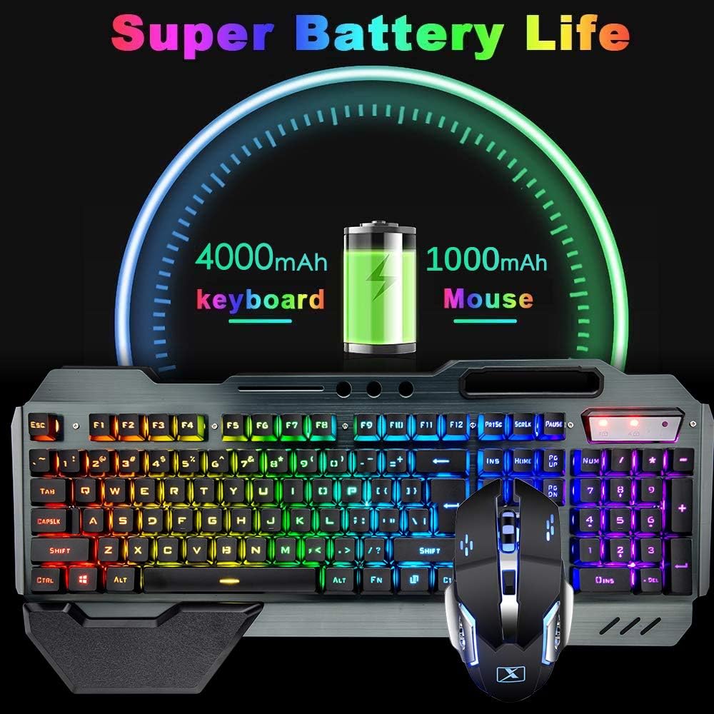 무선 게임용 키보드 및 마우스 콤보, 레인보우 LED  - Gaming Keyboard And Mouse For Xbox 리뷰 및 가격