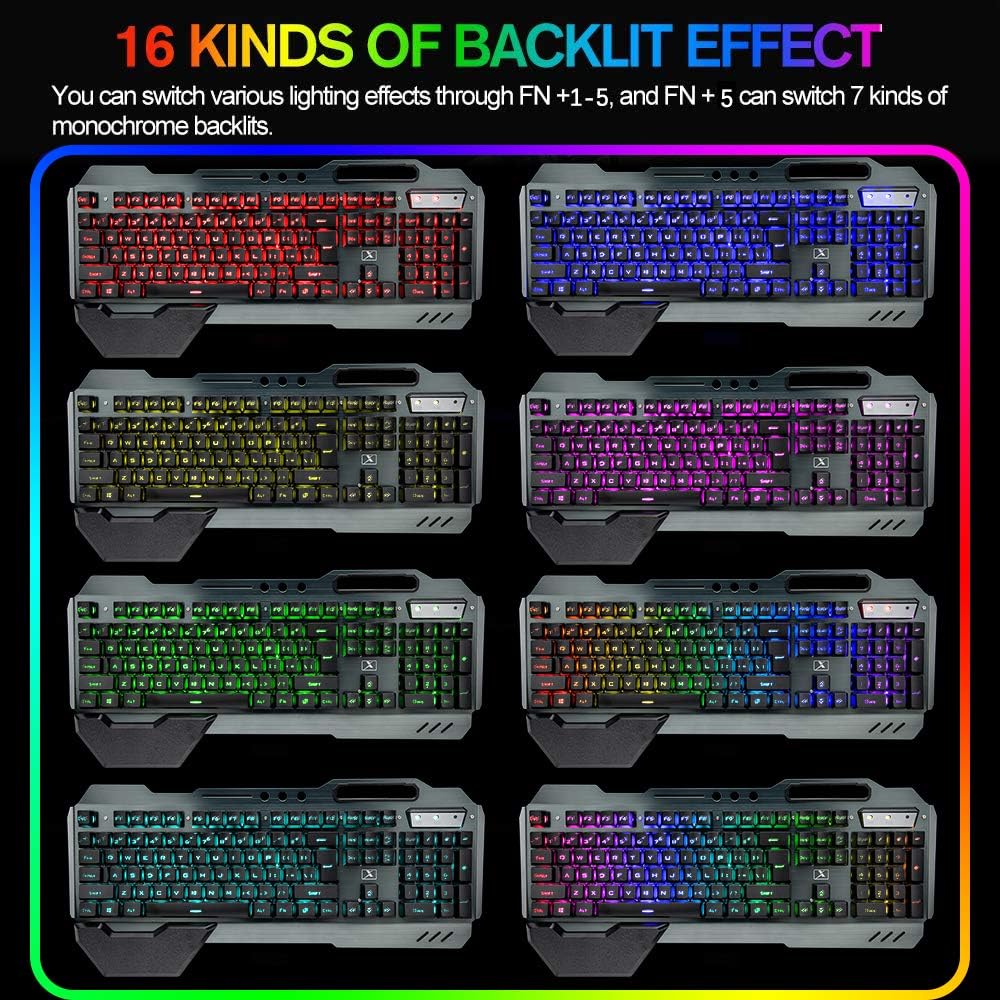 무선 게임용 키보드 및 마우스 콤보, 레인보우 LED  - Gaming Keyboard And Mouse For Xbox 리뷰 및 가격