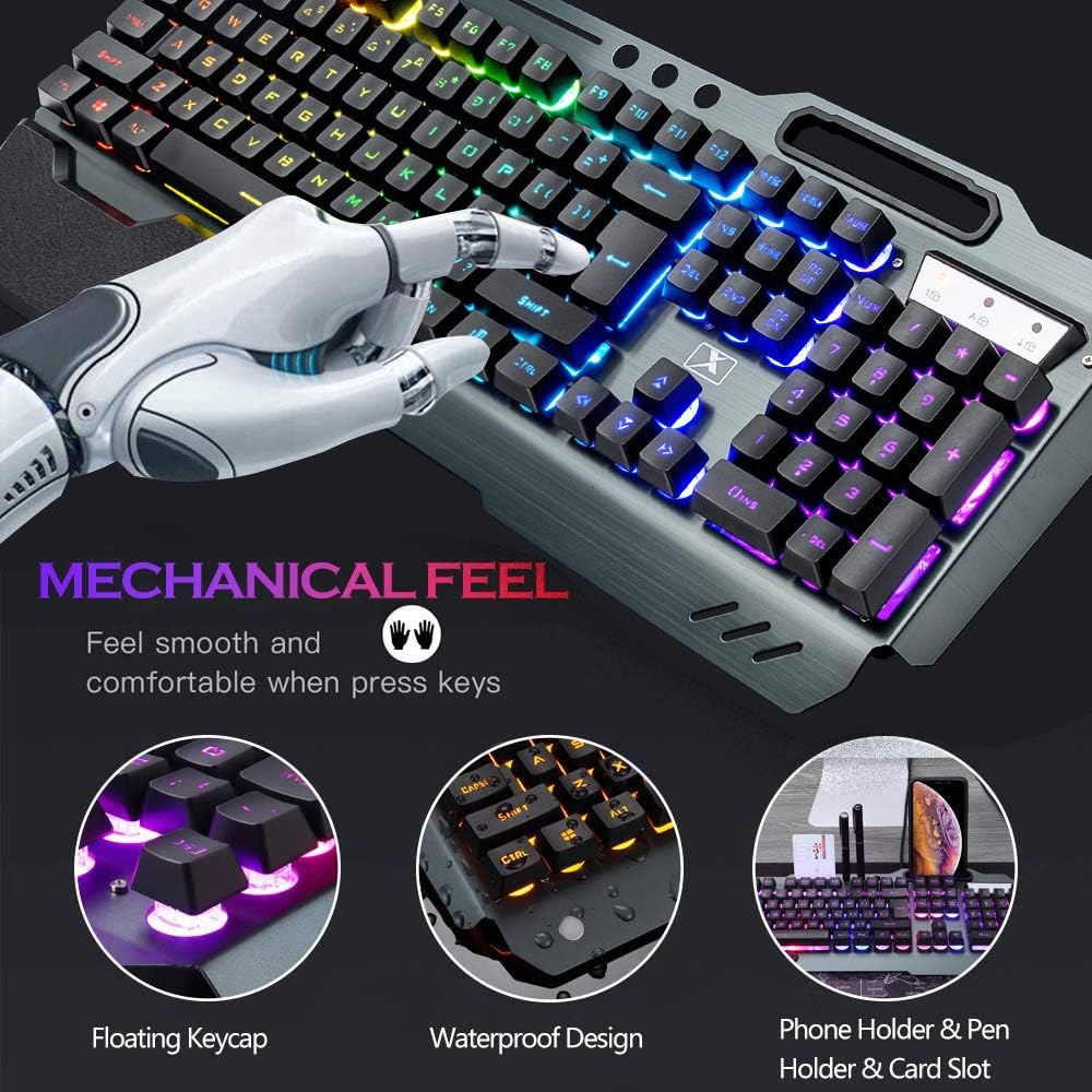 무선 게임용 키보드 및 마우스 콤보, 레인보우 LED  - Gaming Keyboard And Mouse For Xbox 리뷰 및 가격