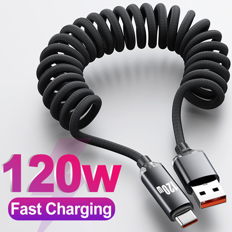 튼튼한 나일론 코일형 USB C 케이블 120W 고속  - Coiled Usb Cable 리뷰 및 가격