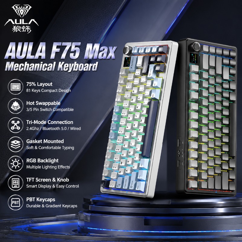 AULA F75 Max 기계식 키보드 75% 레이아웃  - Gaming Keyboard Wireless 리뷰 및 가격