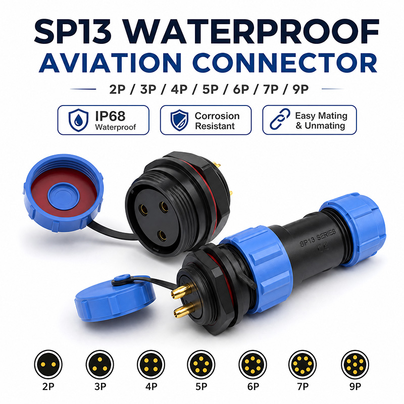 IP68 SP13 항공 플러그 소켓 방수 커넥터 후면  - Aviator Connector Kit 리뷰 및 가격