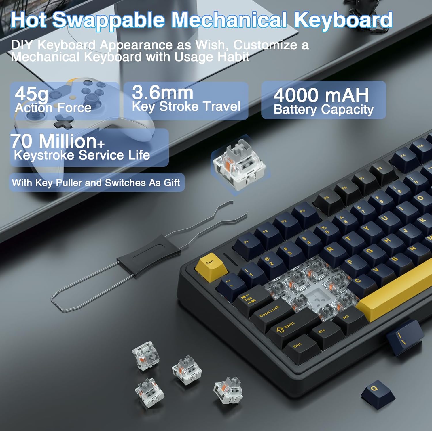 Aula F75 기계식 키보드, 완전히 핫스왑 가능한  - Gaming Keyboard No Number Pad 리뷰 및 가격