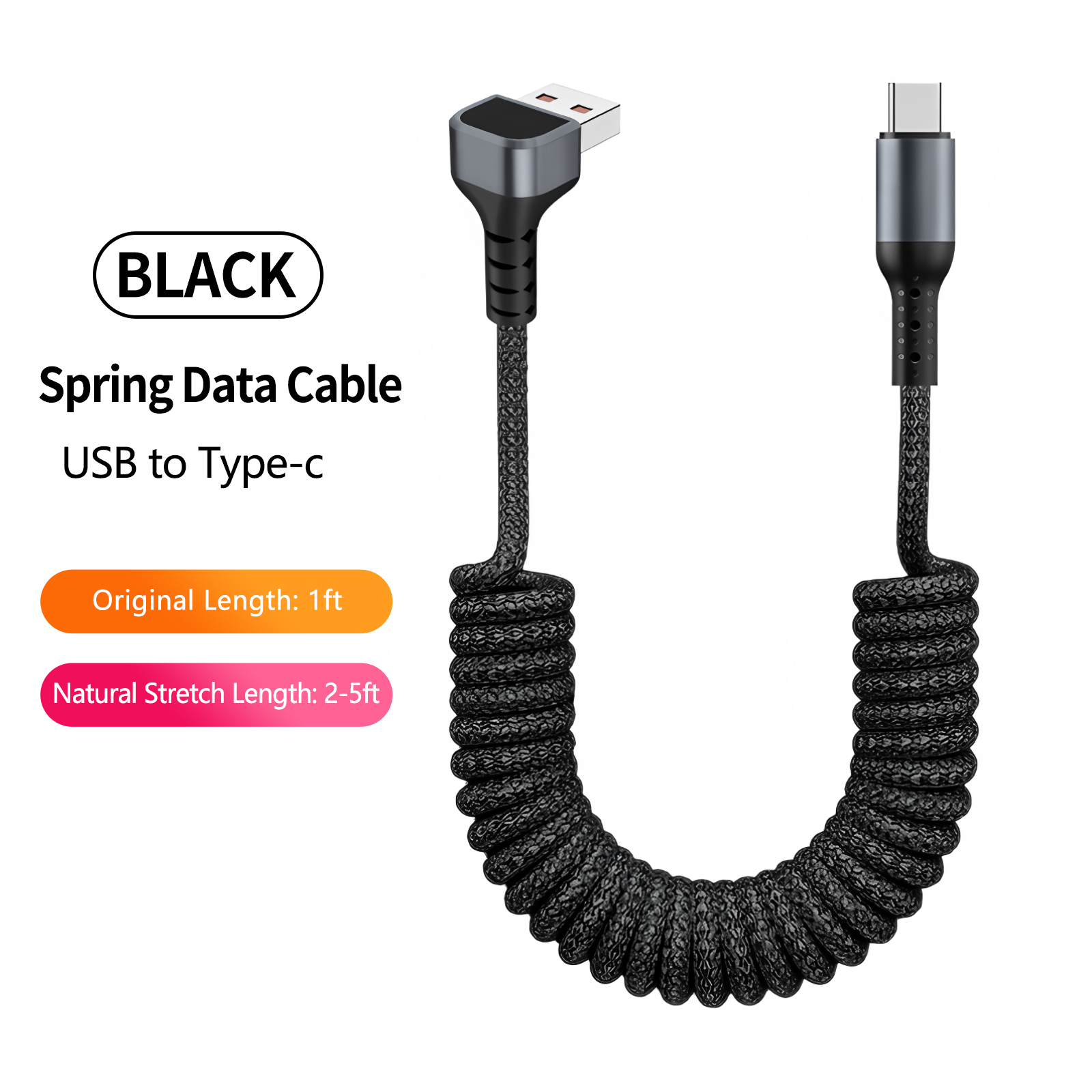 90도 코일형 USB-A-USB C 케이블 신축성 있는 - Coiled Usb Cable 리뷰 및 가격