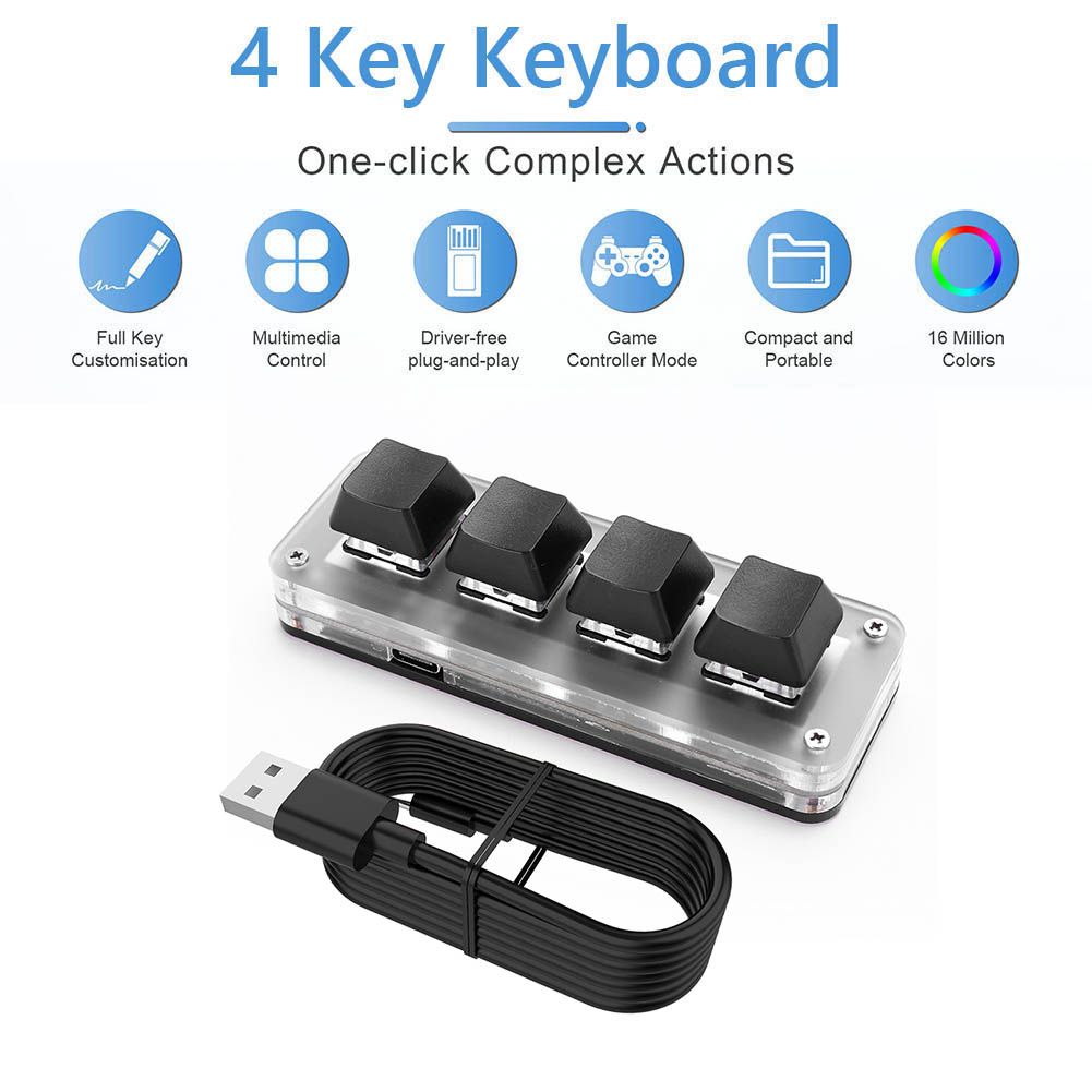3키 1노브/4키 프로그래밍 매크로 커스텀 노브 키보드 - Gaming Keyboard 1 Hand 리뷰 및 가격